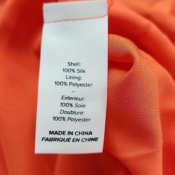 NWT Cinq A Sept Caelan Dress In Blood Orange 100% Silk - Picture 10 of 10